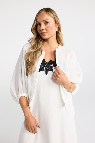 INK WEB JACKET SHEER LIGHT WEIGHT MESH JACKET BLACK WHITE 