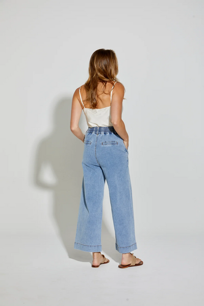 NEW LONDON JEANS ARNOS JEAN BLUE DENIM HIGH RISE STRETCH PANT