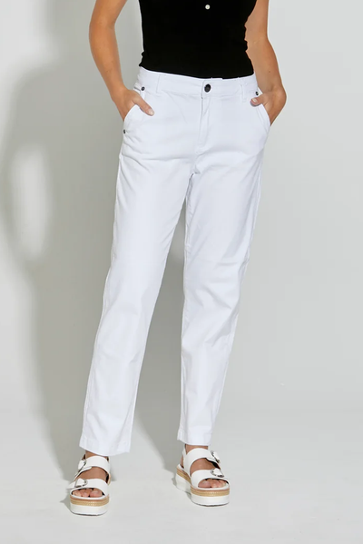 NEW LONDON JEANS WALKEY JEAN COTTON SPANDEX STRETCH SLIM JEAN  WHITE