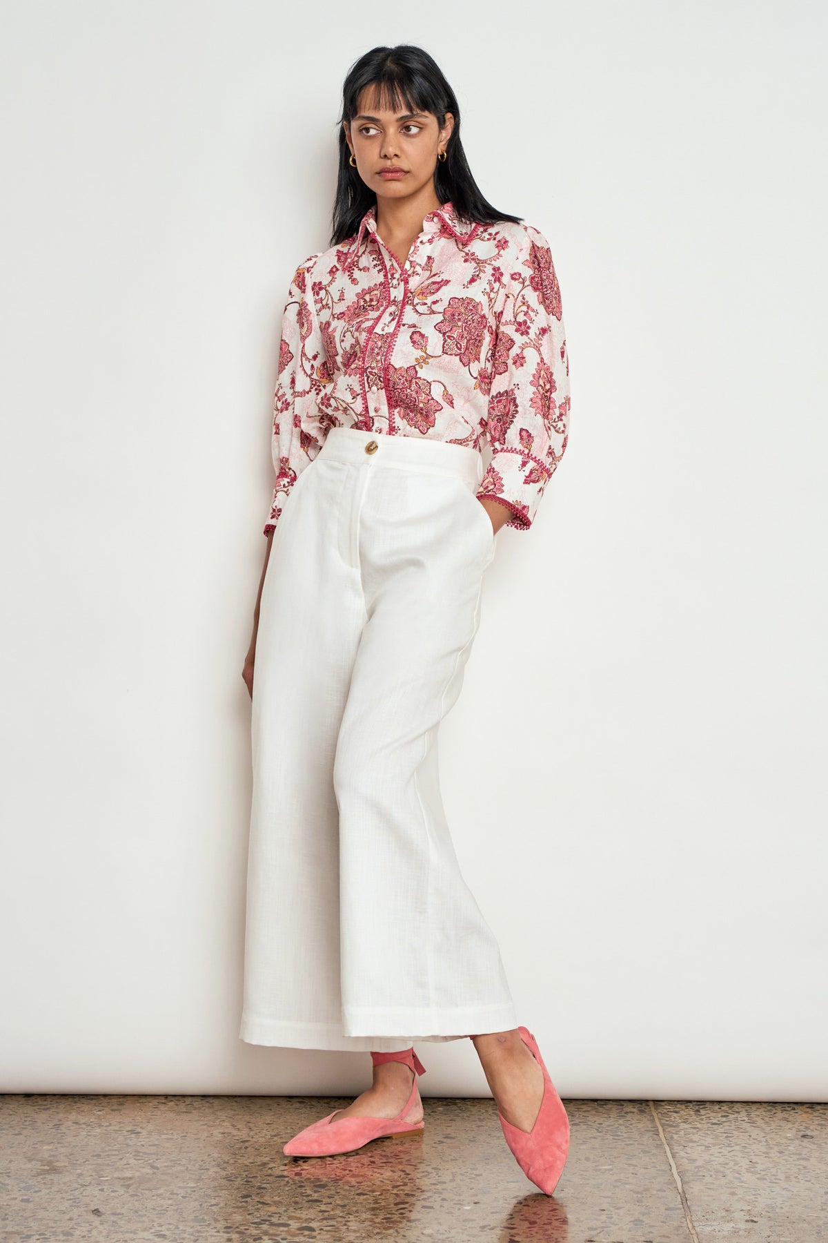 ZOE KRATZMANN FRAME PANT LYOCELL LINEN PORCELAIN WHITE IVORY 