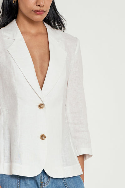 ZOE KRATZAMANN ILLUMINATE JACKET LINEN WHITE PORCELAIN JACKET