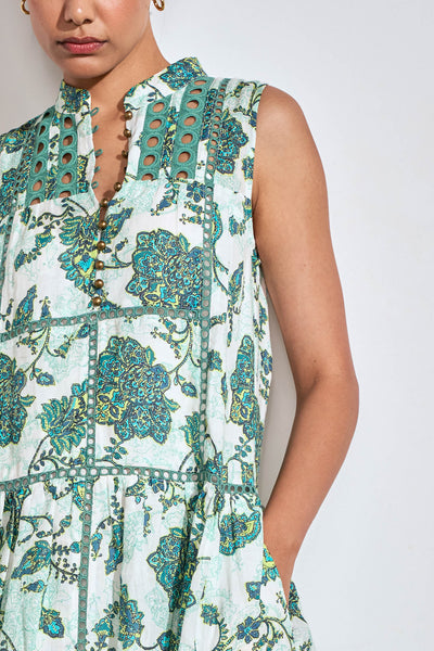 ZOE KRATZMANN LINGER DRESS RAMIE GREEN PAISLEY FLORAL MIDI MAXI DRESS