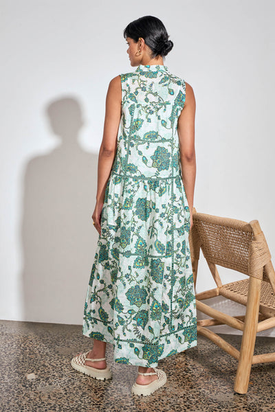 ZOE KRATZMANN LINGER DRESS RAMIE GREEN PAISLEY FLORAL MIDI MAXI DRESS