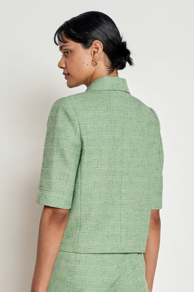 ZOE KRATZMANN ORIENT JACKET POLYESTER GREEN APPLE CROPPED SHORT SLEEVE JACKET