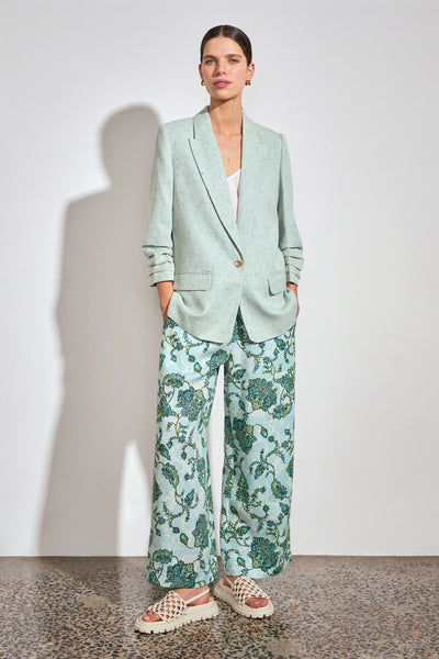 ZOE KRATZMANN REFINE JACKET polyester cotton linen blazer ballet pink PISTACHIO and storm grey