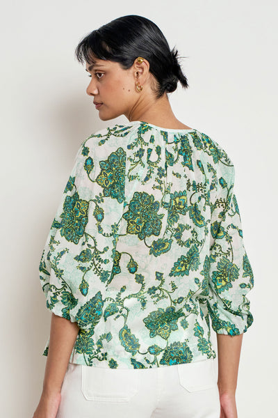 Zoe Kratzmann VOW TOP Cotton Green Paisley Floral Blouse 