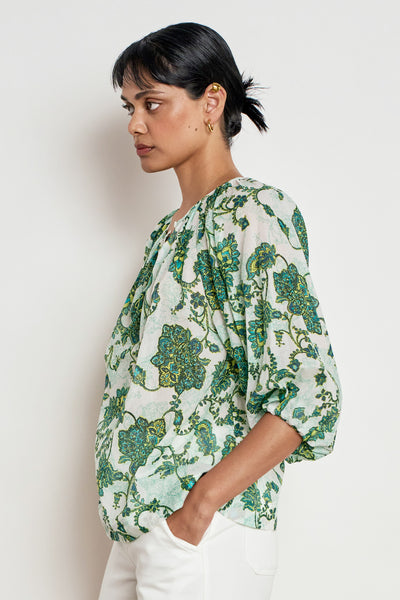 Zoe Kratzmann VOW TOP Cotton Green Paisley Floral Blouse 
