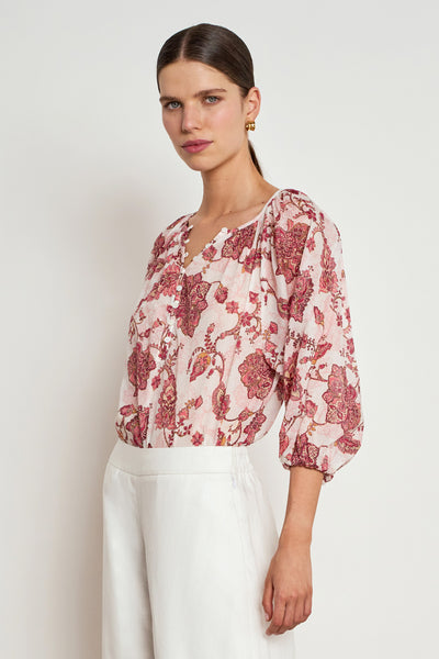 ZOE KRATZMANN VOW TOP COTTON ROSE PAISLEY BLOUSE