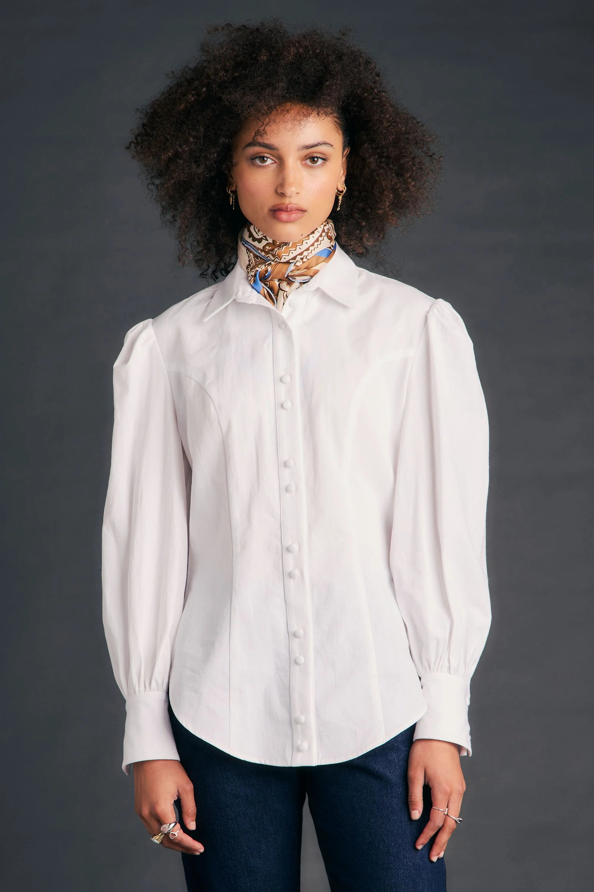 KAREN WALKER PREMIER SHIRT WHITE COTTON TOP BLOUSE