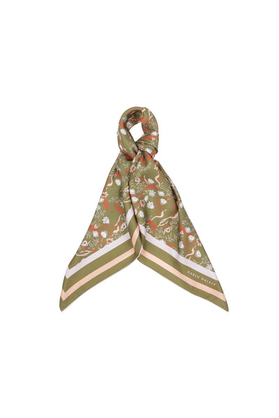 WHIMSY FLORAL CLASSIC SCARF OLIVE