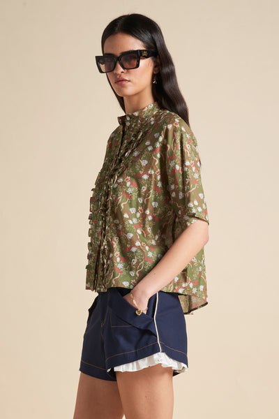 COLETTE SHIRT GREEN FLORAL