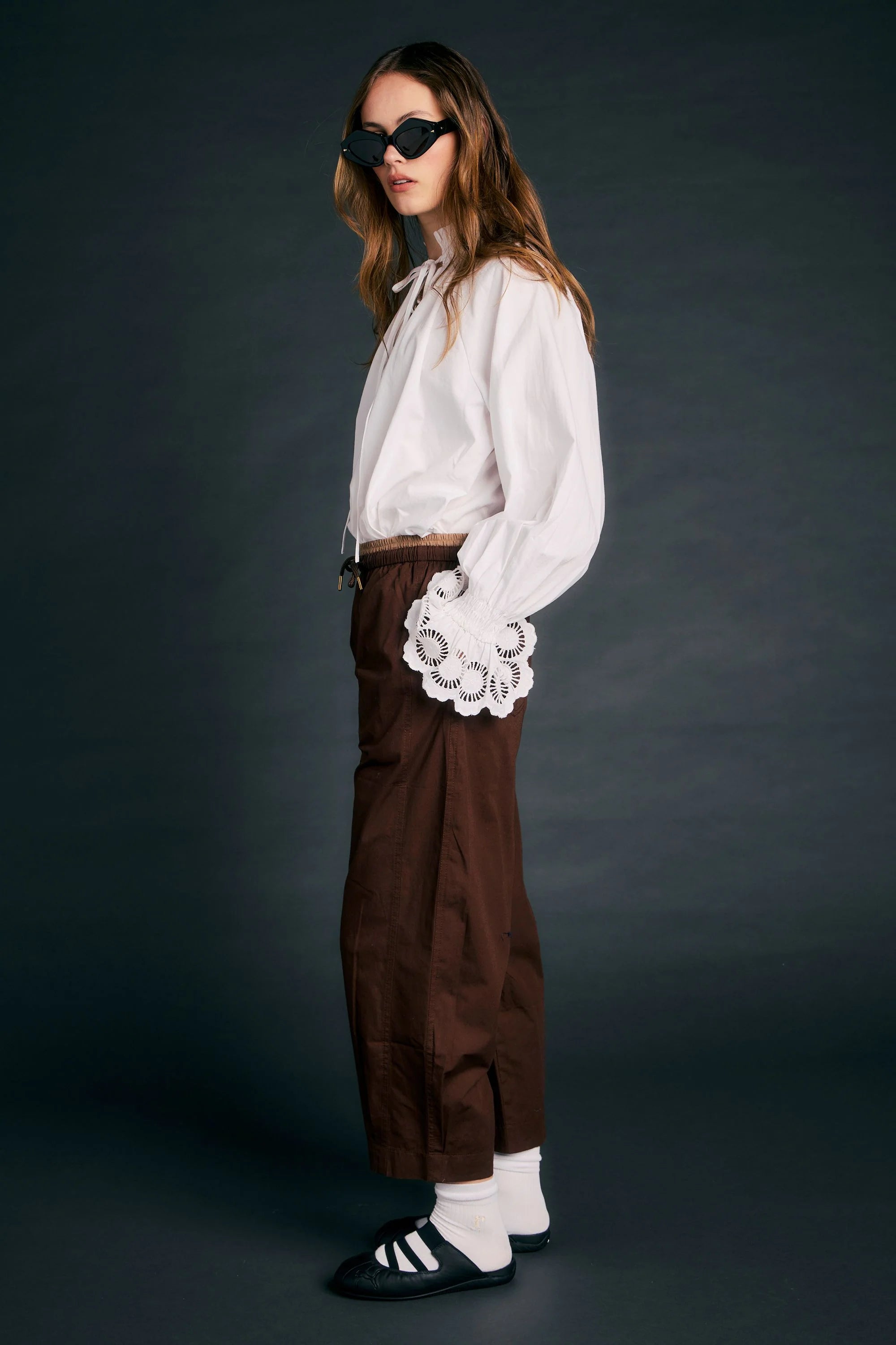 KAREN WALKER MAVERICK PANTS BROWN COTTON TROUSER