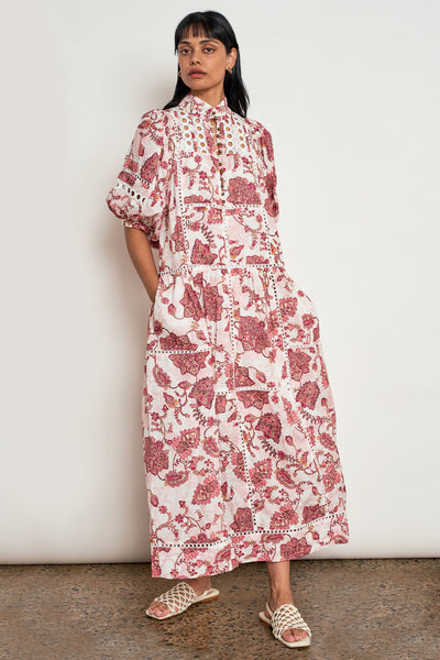 ZOE KRATZMANN FLUTTER DRESS RAMIE ROSE PAISLEY MAXI DRESS