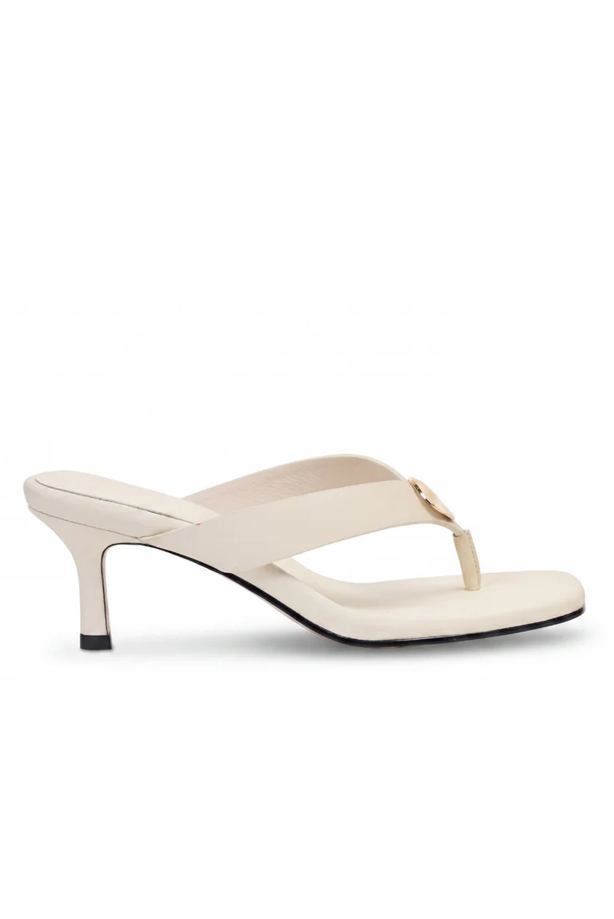 KATHRYN WILSON JUNO HEEL CREAM STONE CALF LEATHER JANDAL SLIDE