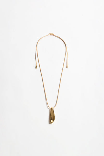 ADORNE METAL POD CORD NECKLACE GOLD 