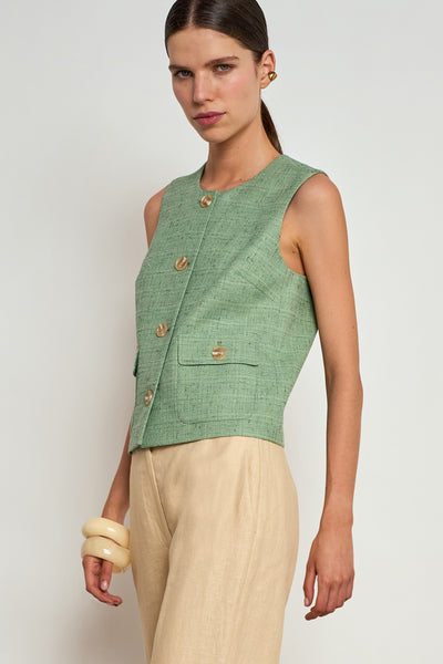 ZOE KRATZMANN SENSE VEST POLYESTER VEST TOP GREEN APPLE