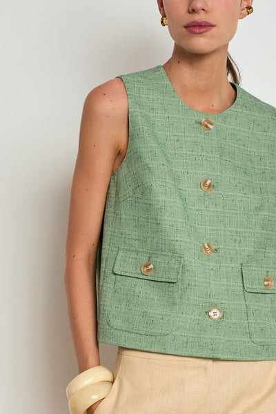 ZOE KRATZMANN SENSE VEST POLYESTER VEST TOP GREEN APPLE