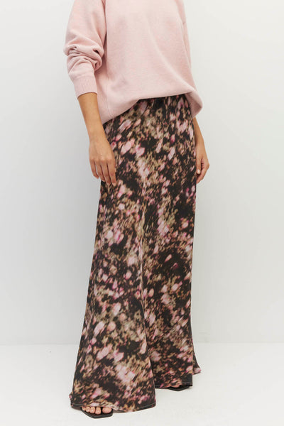 JULIETTE HOGAN ARIELLE SKIRT SILK MAXI BIAS CUT PINK FLROAL SKIRT