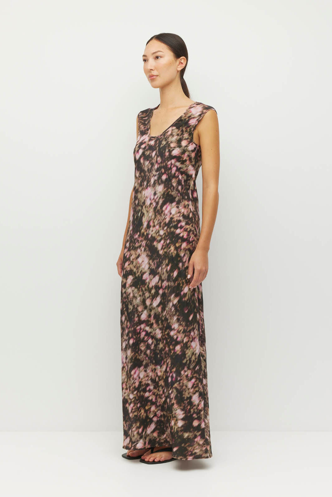 JULIETTE HOGAN KENNA DRESS SILK MAXI DRESS PINK FLORAL