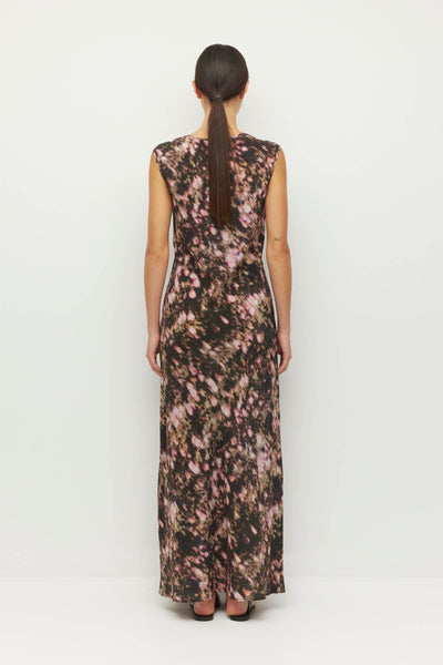 JULIETTE HOGAN KENNA DRESS SILK MAXI DRESS PINK FLORAL