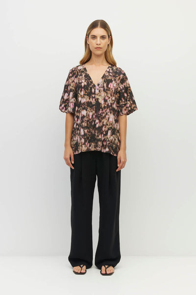 JULIETTE HOGAN HPARKER T SILK PINK FLROAL TOP