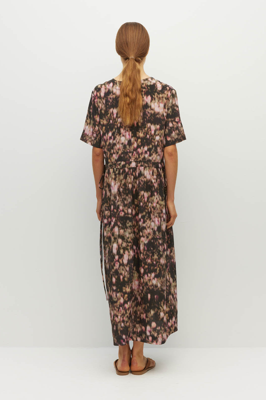 JULIETTE HOGAN VIMA TUNIC SILK MIDI DRESS FLORAL PINK