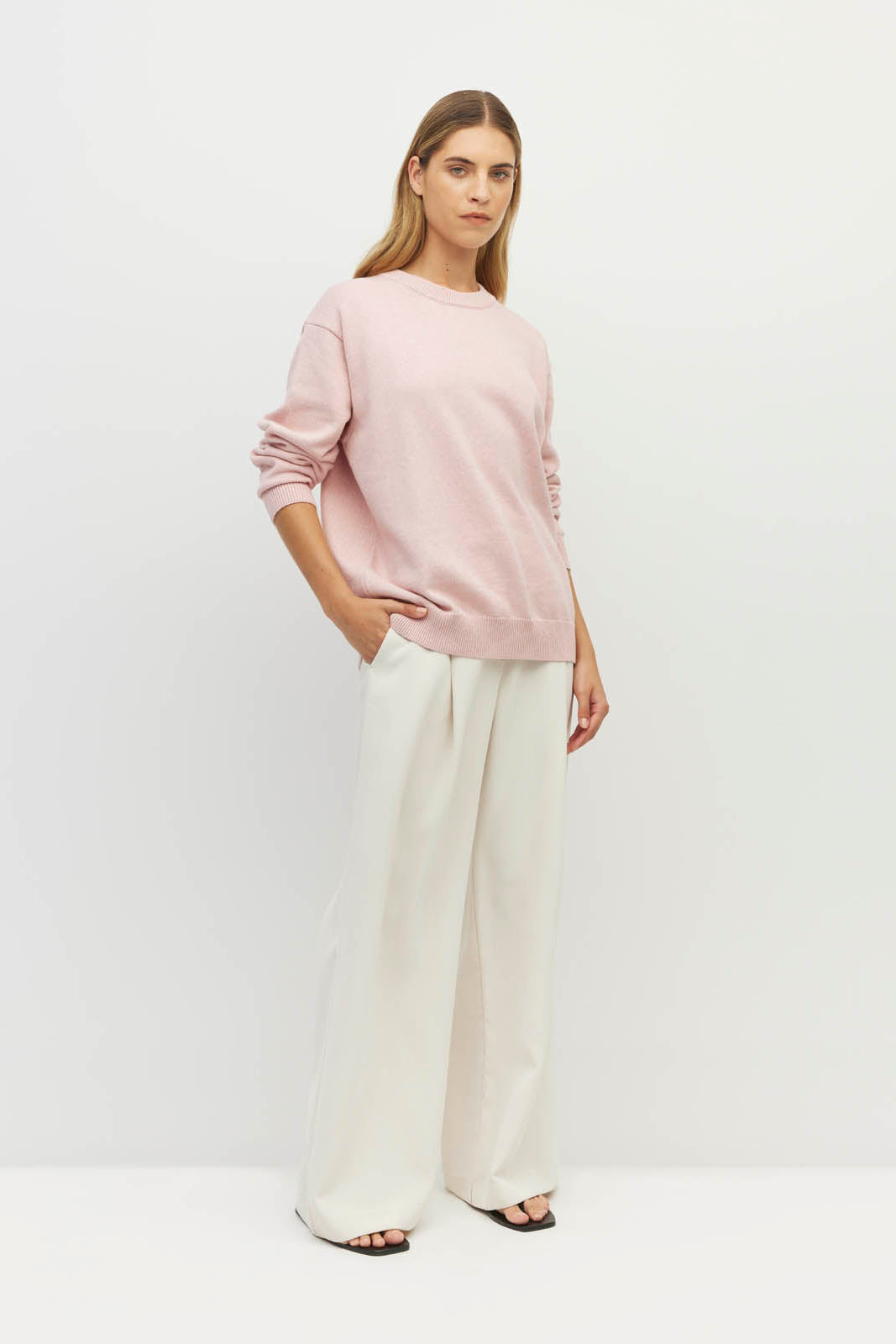JULIETTE HOGAN COTTON SWEATSHIRT COTTON KNIT SWEATER PINK
