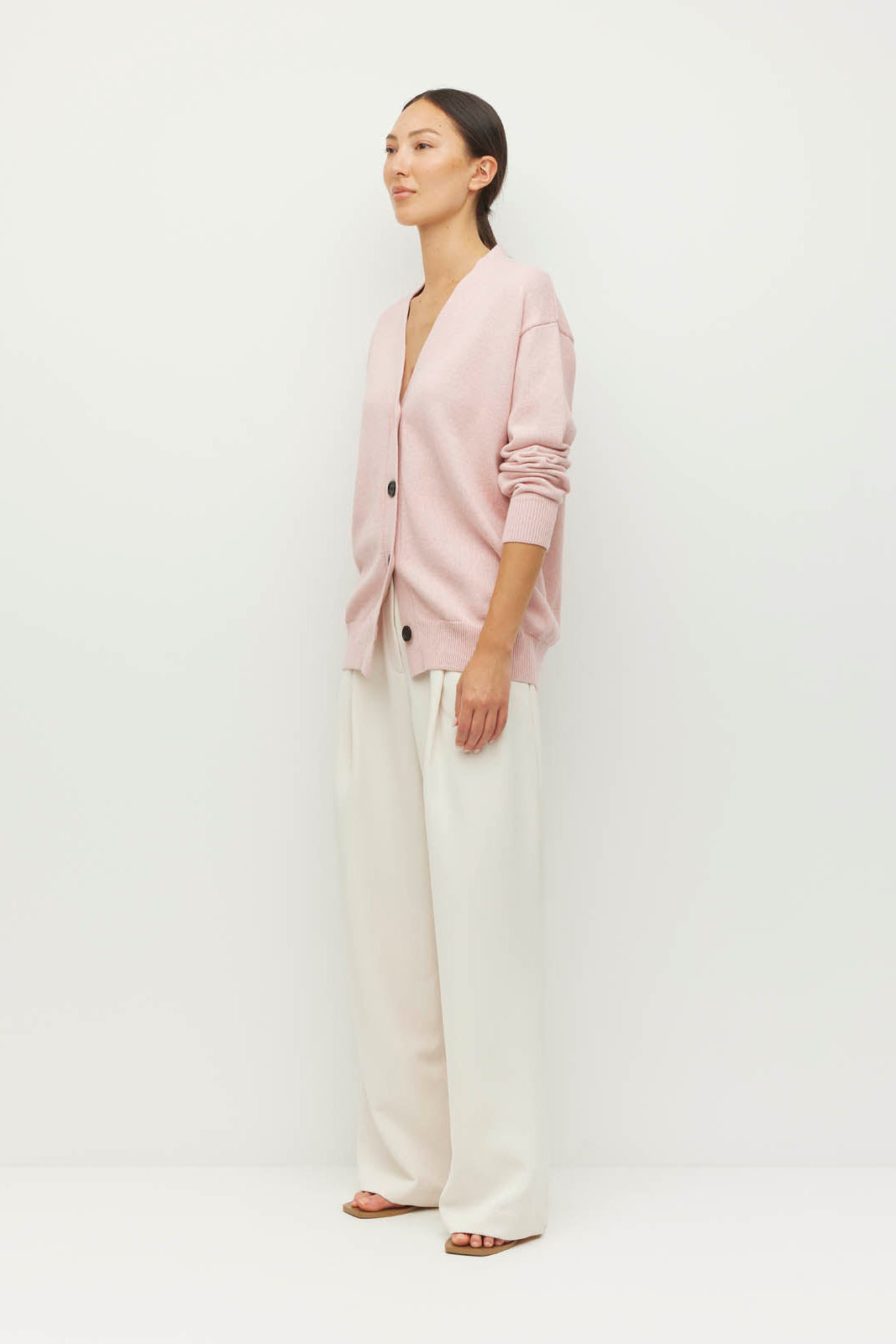 JULIETTE HOGAN MARVIN CARDI COTTON KNIT CARDIGAN PINK