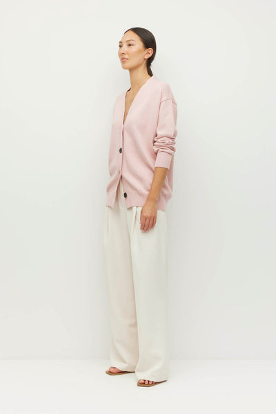 JULIETTE HOGAN MARVIN CARDI COTTON KNIT CARDIGAN PINK