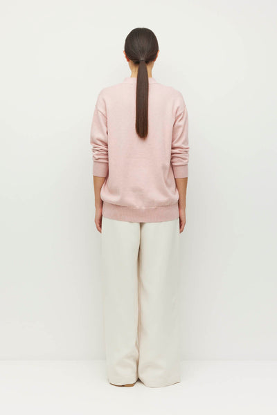 JULIETTE HOGAN MARVIN CARDI COTTON KNIT CARDIGAN PINK