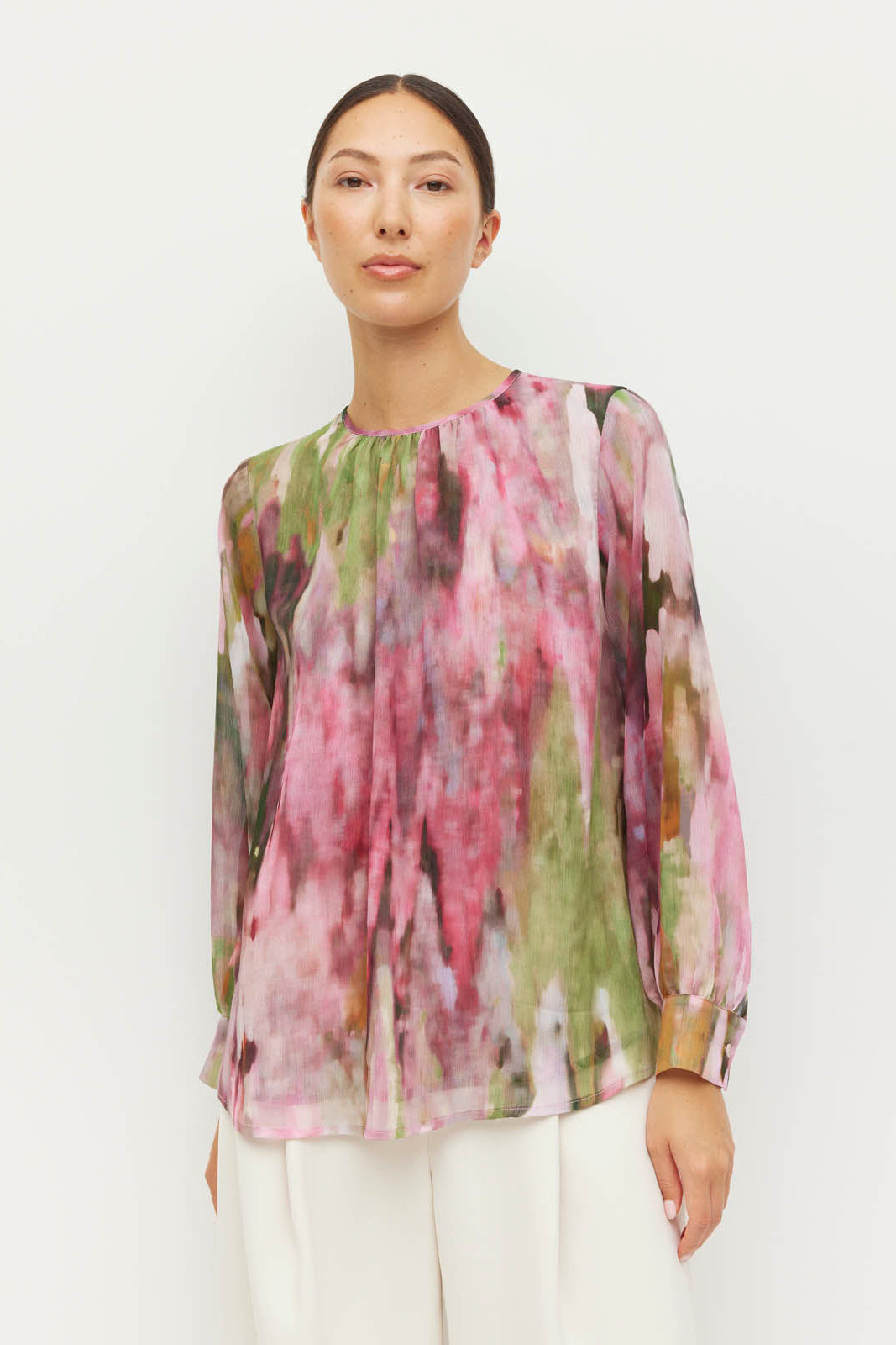 JULIETTE HOGAN ARA BLOUSE POLYESTER PINK TOP