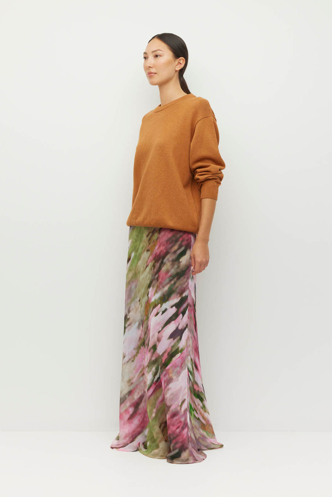 JULIETTE HOGAN ARIELLE SKIRT POLYESTER MAXI BIAS CUT SKIRT PINK