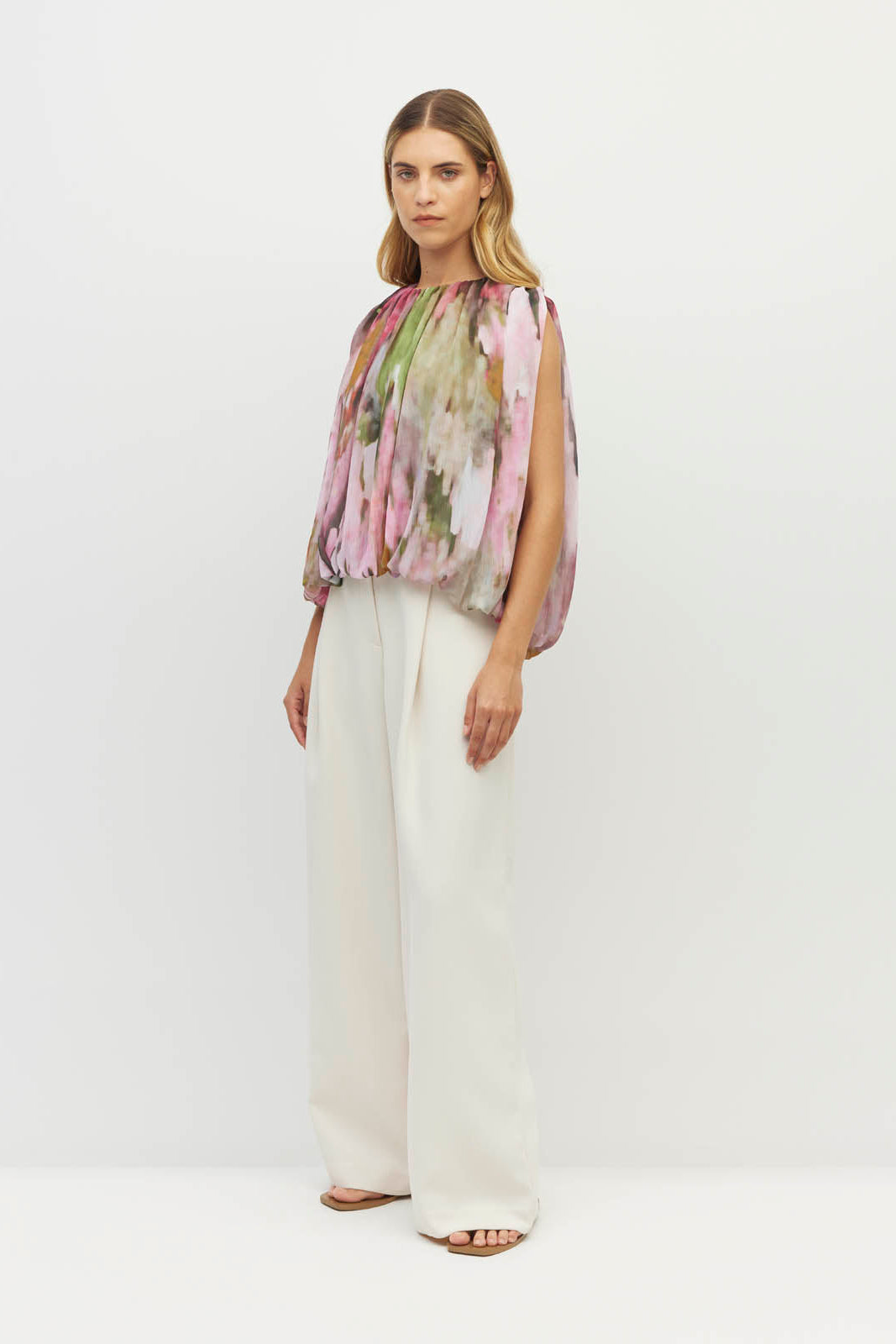JULIETTE HOGAN CALDER TOP POLYESTER PINK FLROAL TOP
