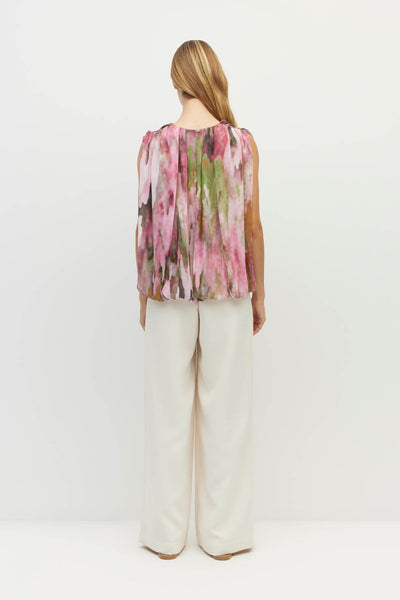 JULIETTE HOGAN CALDER TOP POLYESTER PINK FLROAL TOP