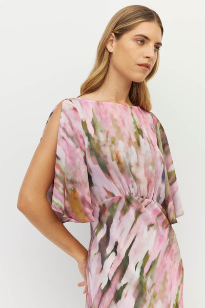 JULIETTE HOGAN DAHLIA DRESS POLYESTER MAXI PINK DRESS