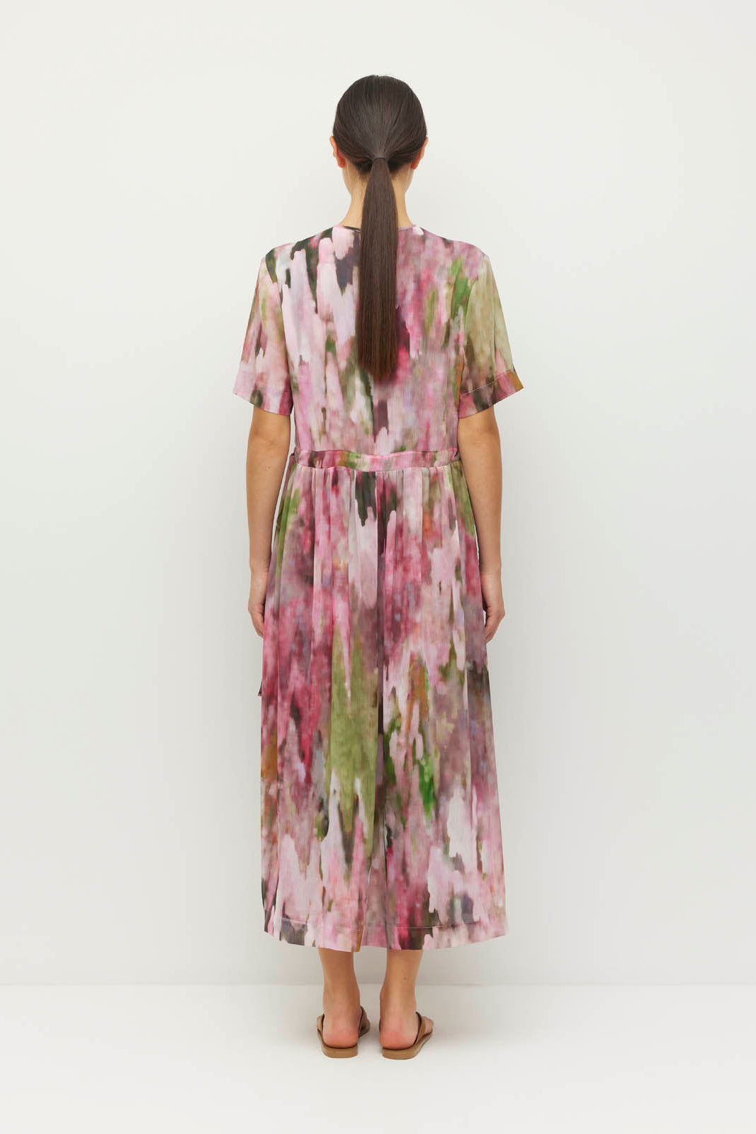 JULIETTE HOGAN DIMA TUNIC POLYESTER PINK MIDI DRESS
