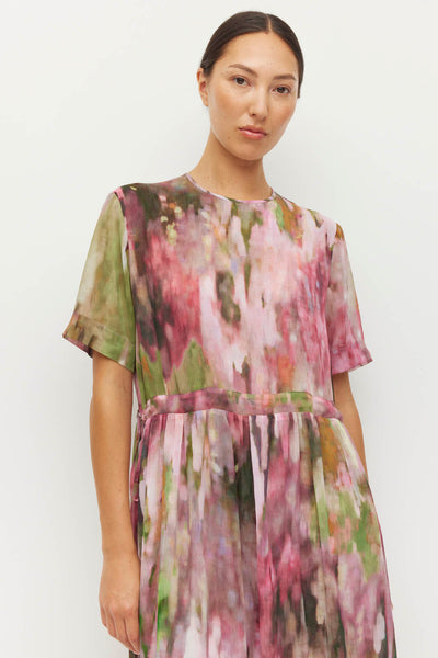 JULIETTE HOGAN DIMA TUNIC POLYESTER PINK MIDI DRESS