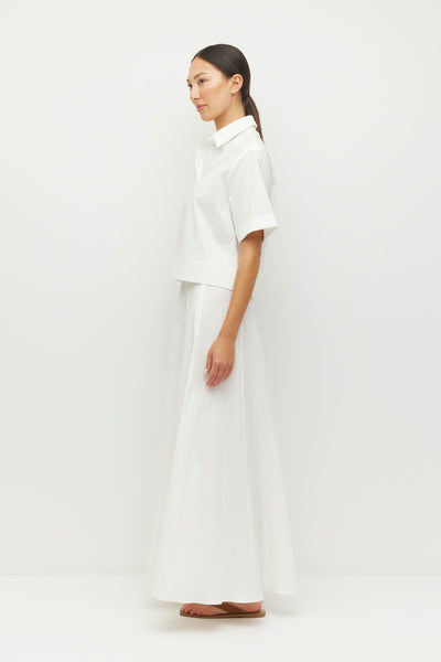 ULIETTE HOGAN RHODES SKIRT COTTON SPANDEX MAXI A LINE WHITE SKIRT