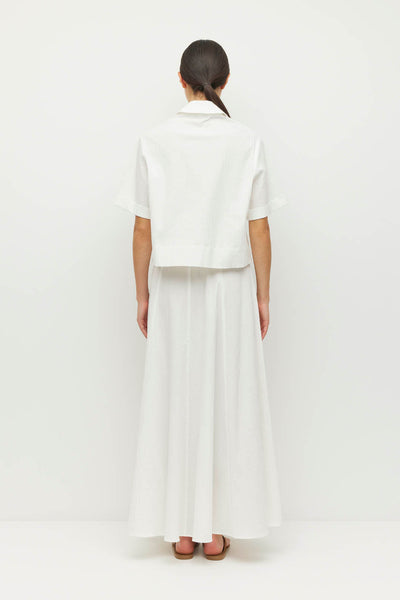 ULIETTE HOGAN RHODES SKIRT COTTON SPANDEX MAXI A LINE WHITE SKIRT
